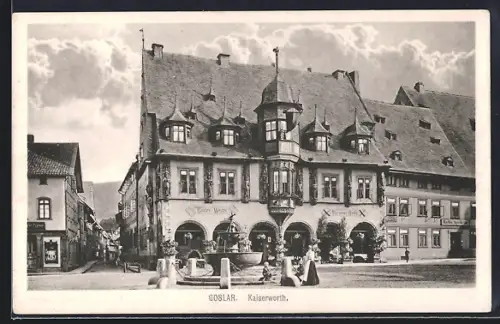 AK Goslar, der Brunnen am Kaiserworth