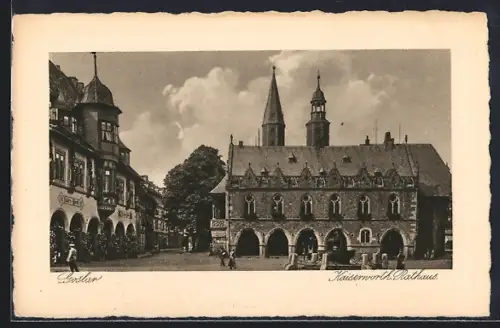 AK Goslar, Kaiserworth mit Rathaus