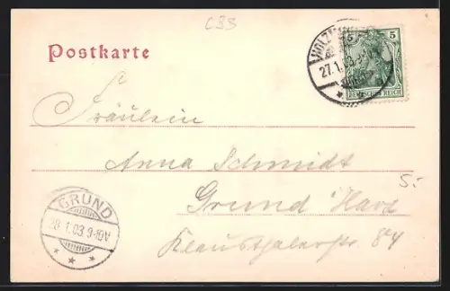 AK Polle a. d. Weser, Uferpartie mit Ruine