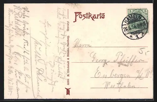 AK Hameln a. d. Weser, Partie an der Weser