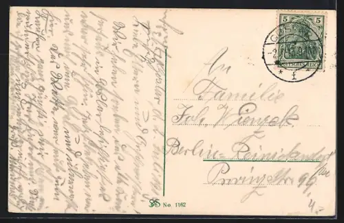 AK Goslar, Teilansicht mit Bergen