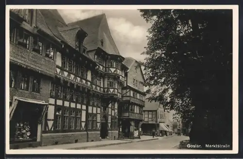AK Goslar, Fachwerkhäuser in der Marktstrasse