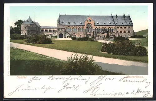 AK Goslar, Kaiserhaus mit Parkweg