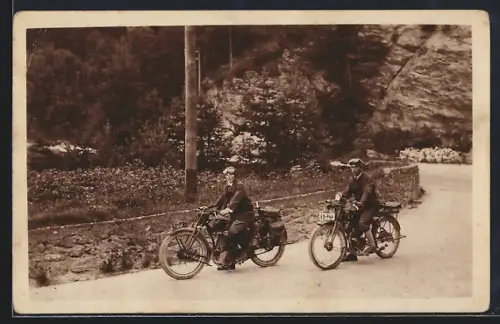 Foto-AK Motorrad Puch, Kennzeichen EX 744 u. EI 792