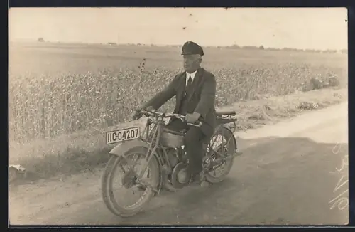 Foto-AK Motorrad Zündapp, Kennzeichen IIC 04207