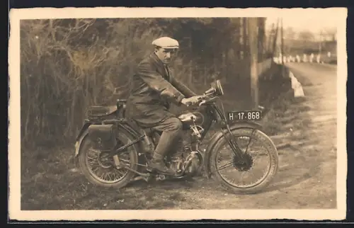 Foto-AK Motorrad Puch, Kennzeichen H 17 868