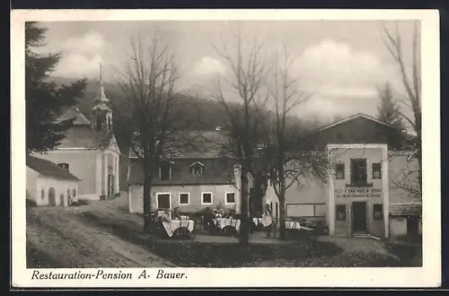 AK St. Oswald b. Freistadt, Restaurant-Pension A. Bauer