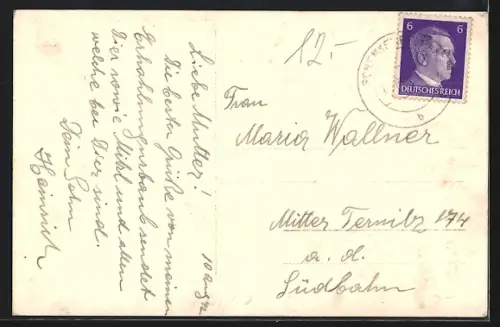 AK Schenkenfelden /Oberdonau, Partie im Ort mit Blick auf die Kirche