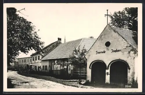 AK Mitterkirchen /O.-Oe., Feuerwehr Zeughaus, Franz F. Schlosserei