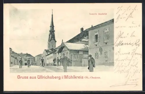 AK Ullrichsberg i. Mühlkreis, Blick in den Ort mit Kirche