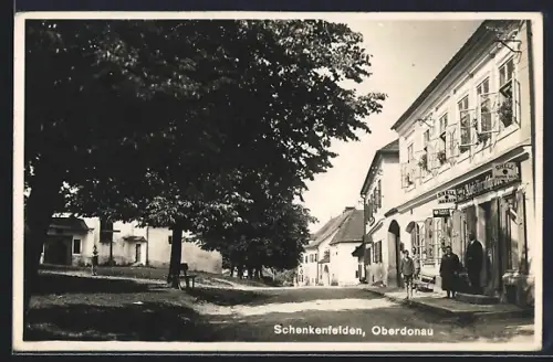 AK Schenkenfelden /Oberdonau, Handlung Alois H. Shell Benzin & Moto Oils, Tabakwaren