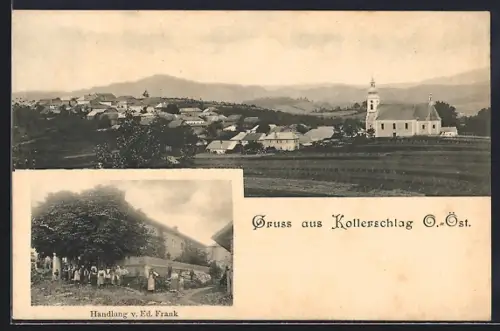 AK Kollerschlag /O.-Öst., Handlung v. Ed. Frank, Ortsansicht mit Kirche