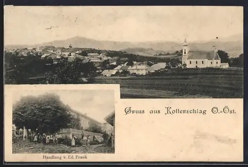 AK Kollerschlag /O.-Öst., Handlung v. Ed. Frank, Ortsansicht mit Kirche