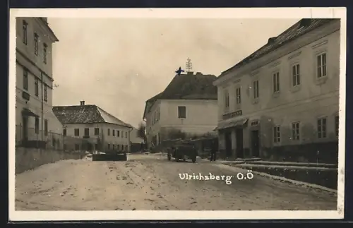 AK Ulrichsberg /O. Ö., Geschäft von Rupert Krendl, Strassenpartie