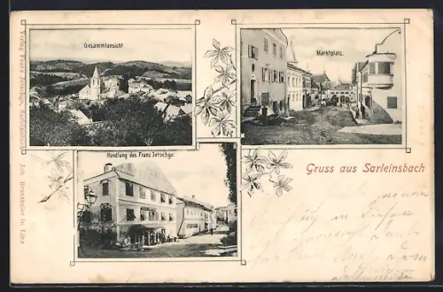 AK Sarleinsbach, Handlung des Franz Jetschgo, Marktplatz, Ortsansicht