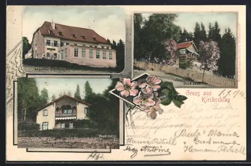 AK Kirchschlag, Badhaus, Villa Geier, Villa Christ