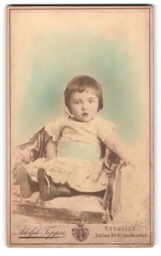Fotografie Adolph Tepper, Steglitz, Schloss Strasse 61, Eva Keyl als Kleinkind im Jahr 1892
