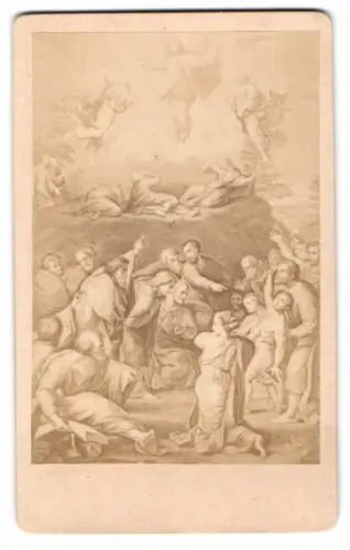 Fotografie unbekannter Fotograf und Ort, Gemälde: Szene der Verklärung Christi, nach Rafael