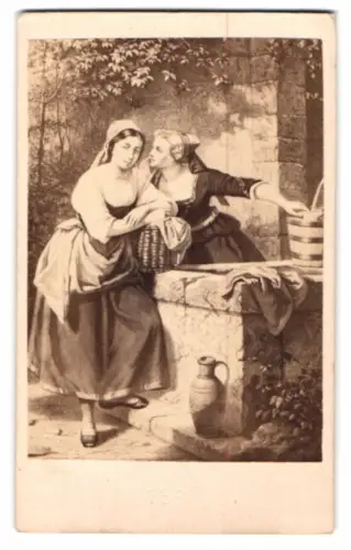 Fotografie unbekannter Fotograf und Ort, Gemälde: Am Brunnen, nach Werner