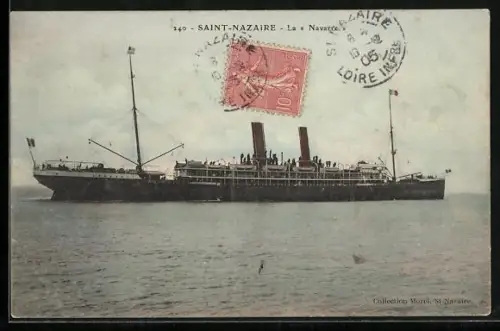 AK Passagierschiff Navarre auf See