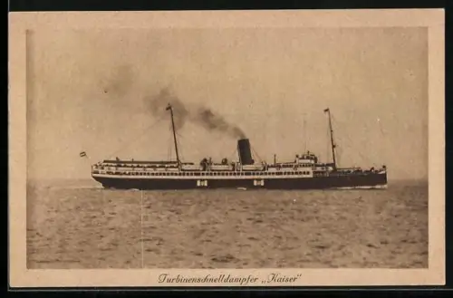 AK Passagierschiff Kaiser auf See