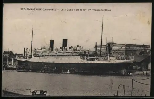 AK St-Nazaire, Passagierschiff Cuba, Cie Gle Transatlantique