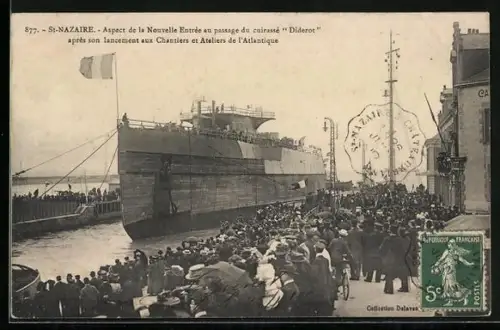 AK St-Nazaire, Aspect de la Nouvelle Entrée au passage du cuirassé Diderot, Kriegsschiff