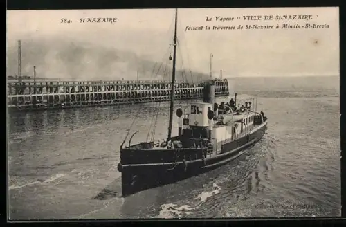 AK Passagierschiff Ville de St-Nazaire auf See