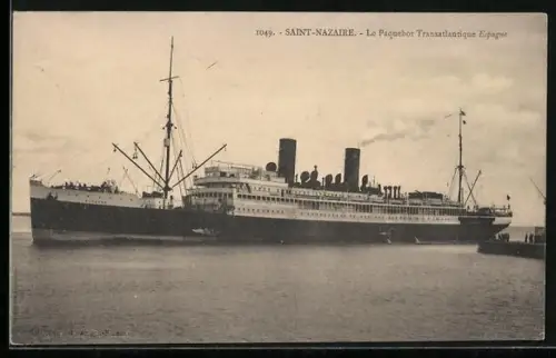 AK Passagierschiff Espagne auf See