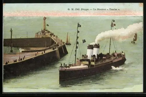 AK Passagierschiff Tamise läuft ein