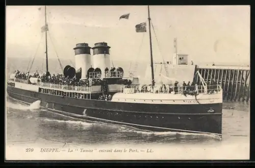 AK Passagierschiff Tamise läuft ein