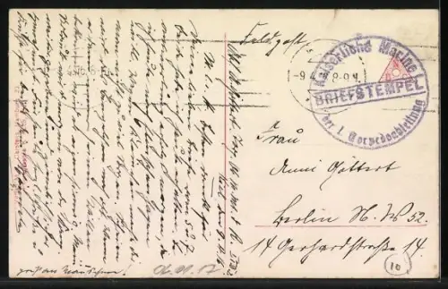 AK Kriegsschiff SMS Hela auf See, Ostasiengeschwader