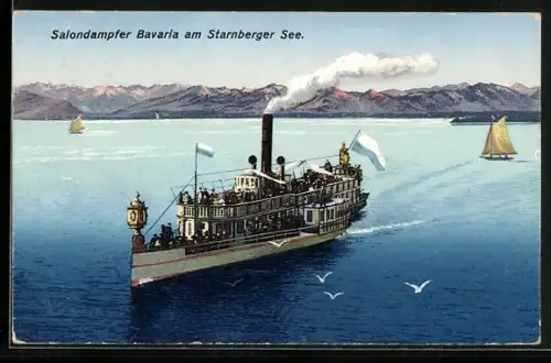 AK Starnberger See, Salondampfer Bavaria