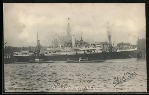 AK Passagierschiff SS Elisabethville im Hafen