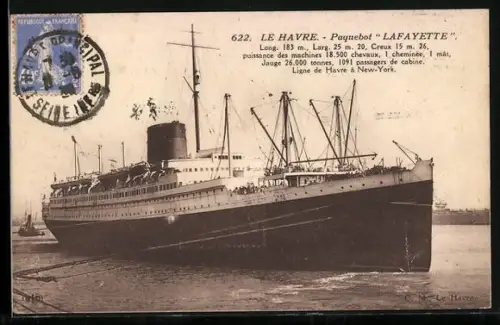 AK Passagierschiff Lafayette vor Anker