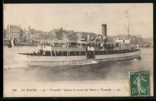 AK Passagierschiff Trouville in Fahrt