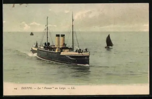 AK Passagierschiff France in Fahrt