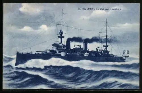 AK Kriegsschiff Cuirassé Gaulois