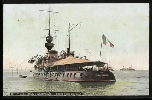 AK Kriegsschiff L`Amiral Trehouart, garde-côtes cuirassé