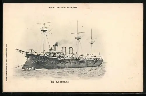 AK Kriegsschiff Le Cécille, Marine Militaire Francaise