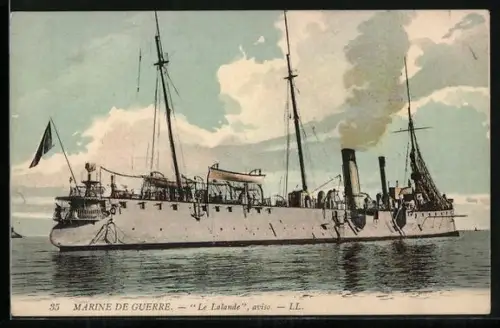 AK Kriegsschiff Lalande auf See