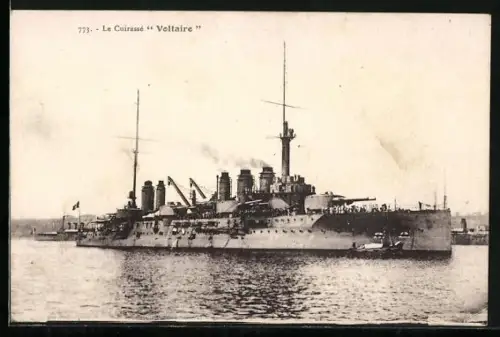 AK Le Cuirassé Voltaire, Kriegsschiff