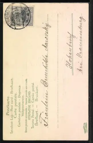 Lithographie Neujahrsengel halten die Jahreszahl 1904, Glückliches 1904