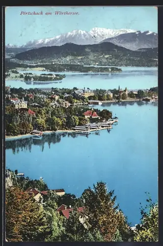 AK Pörtschach, Teilansicht mit Wörthersee und Alpen