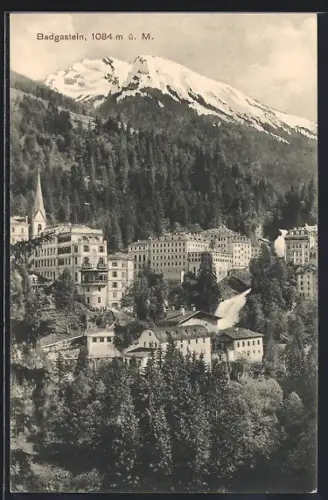 AK Badgastein, Teilansicht mit Gipfelblick