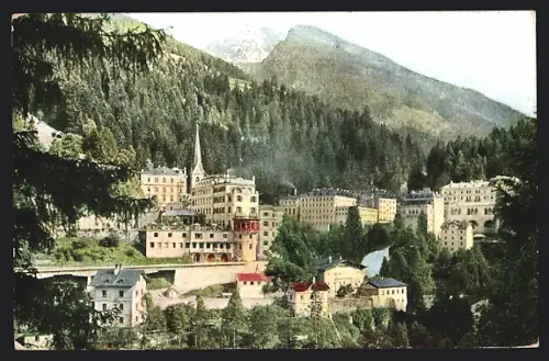 AK Badgastein, Ortspanorama von den Schwarzenberganlagen aus