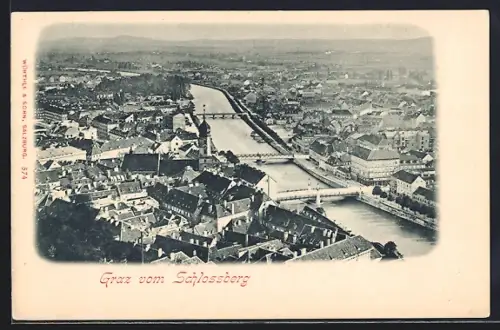 AK Graz, Gesamtansicht vom Schlossberg