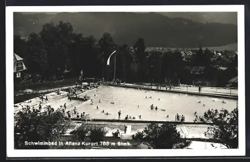 AK Aflenz /Steiermark, Schwimmbad mit Umgebung aus der Vogelschau