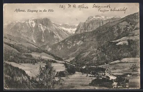AK Aflenz, Eingang in die Fölz aus der Vogelschau
