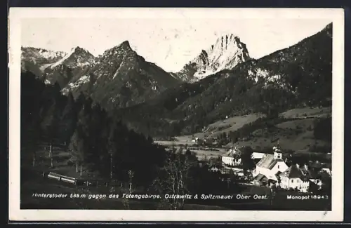AK Hinterstoder /Ober Oest., Ortsansicht gegen Totengebirge, Ostrawitz u. Spitzmauer